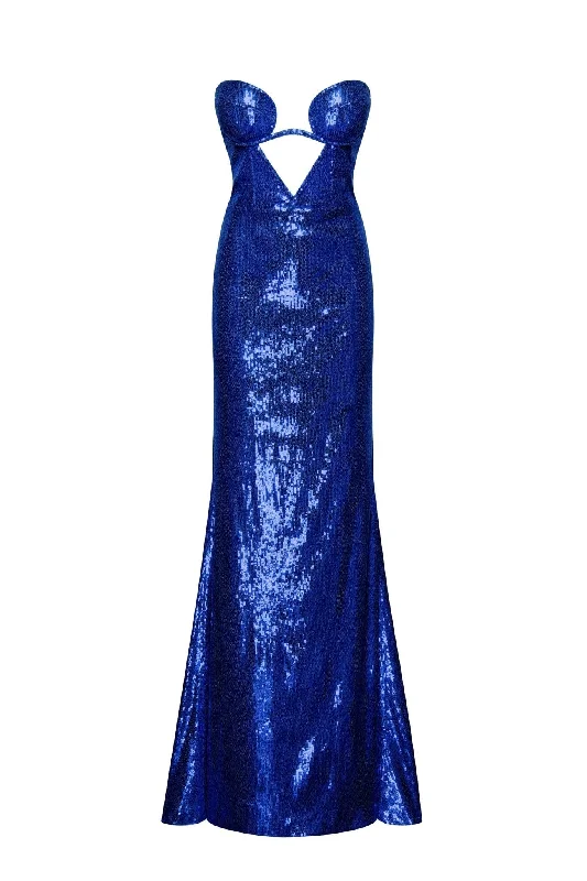 Party DressElectric blue maxi dress covered in sequins