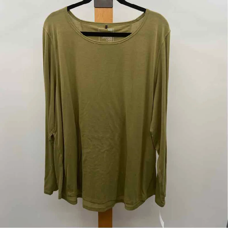 chic women's tops for everyday wearGAME Women's Size L Green Solid Long Sleeve Shirt