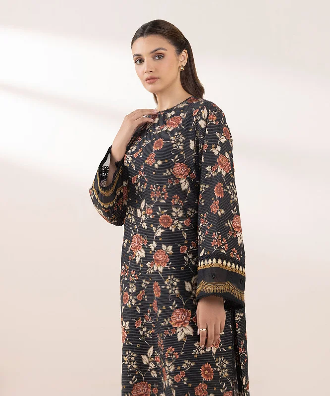 women's tops for those who refuse to compromise on styleEmbroidered Zari Khaddar Shirt