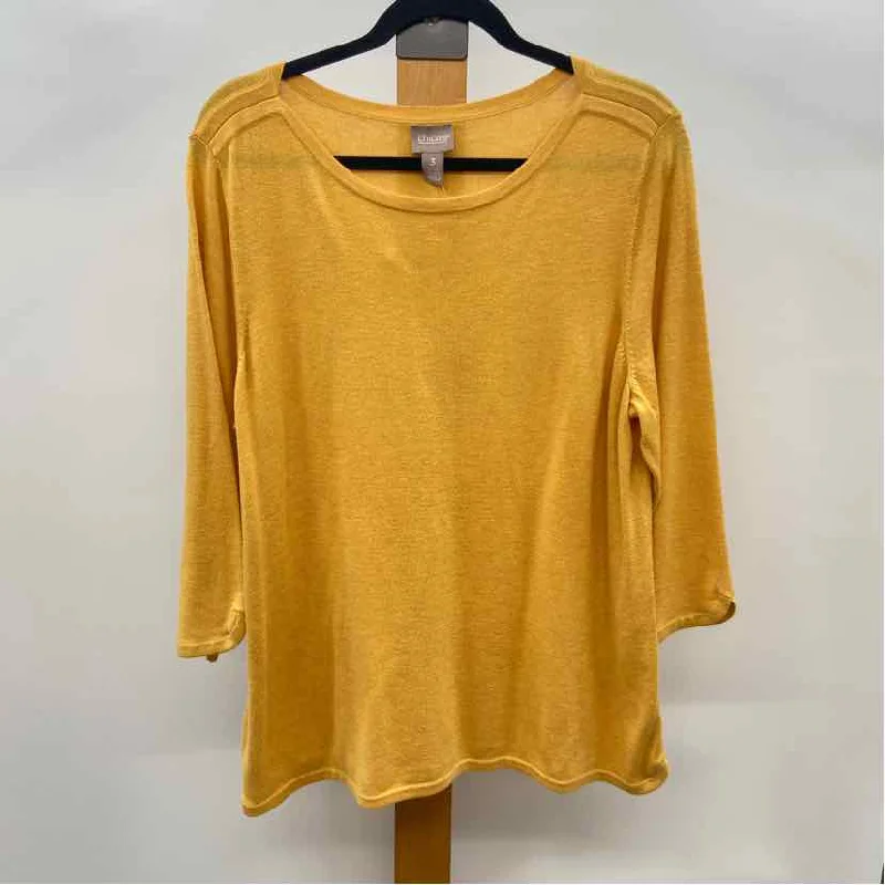 long-sleeved women's topsChico's Women's Size XL Yellow Solid Sweater