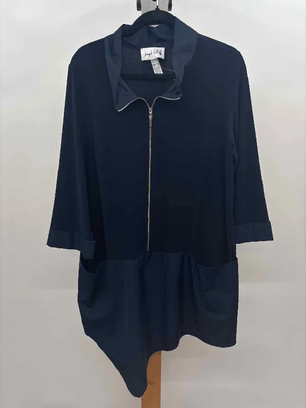 women's tops for those who want to wear versatile pieces that can be dressed up or downJoseph Ribikoff Women's Size 12 Navy Solid Tunic