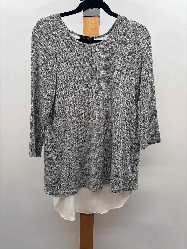 women's tops for those who value both quality and affordabilityAGB Women's Size M Gray Heathered Long Sleeve Shirt