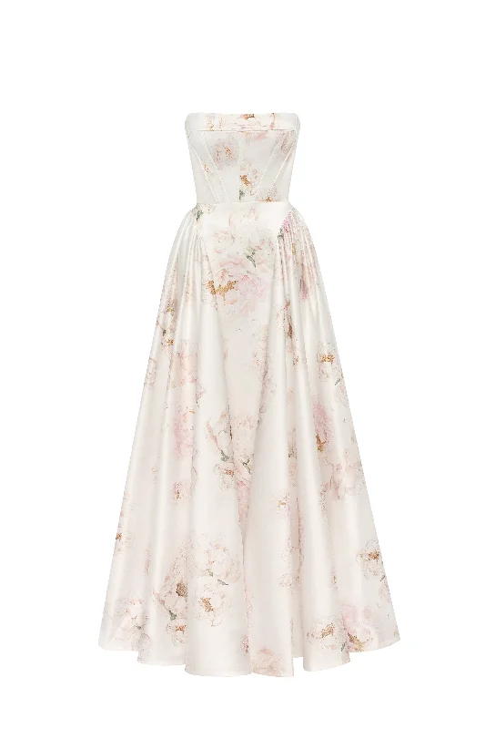 women's shift dressesRefined pink peony maxi dress, Garden of Eden