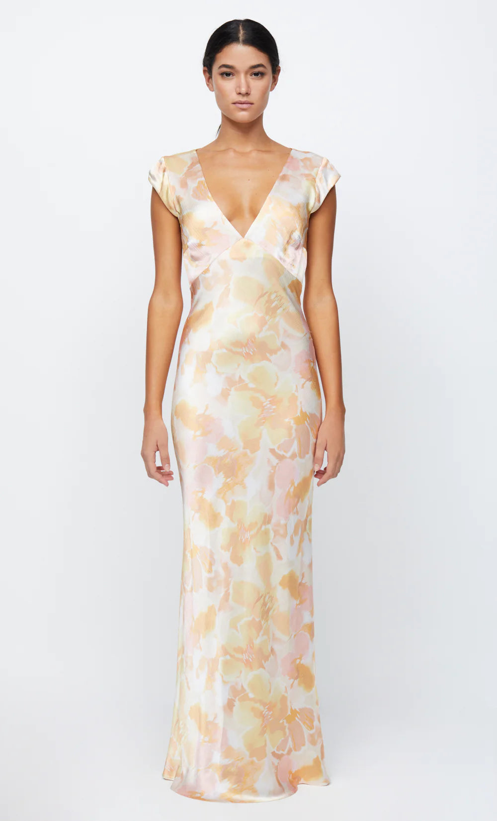 Velveteen DressIndi V Satin Maxi Dress - Floral Haze