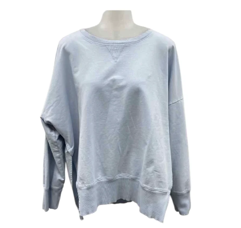 women's tops for cocktail partiesUniversal standard Women's Size M Baby Blue Solid Long Sleeve Shirt