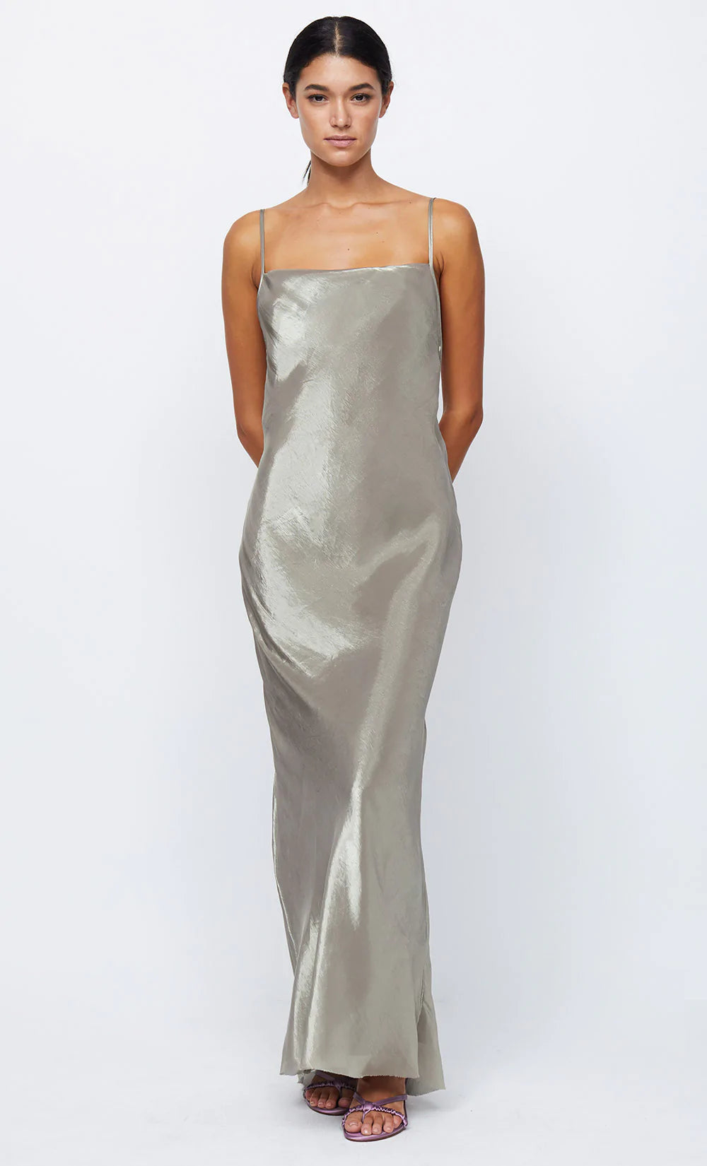 Zipper DressFleur Maxi Dress - Iridescent Silver