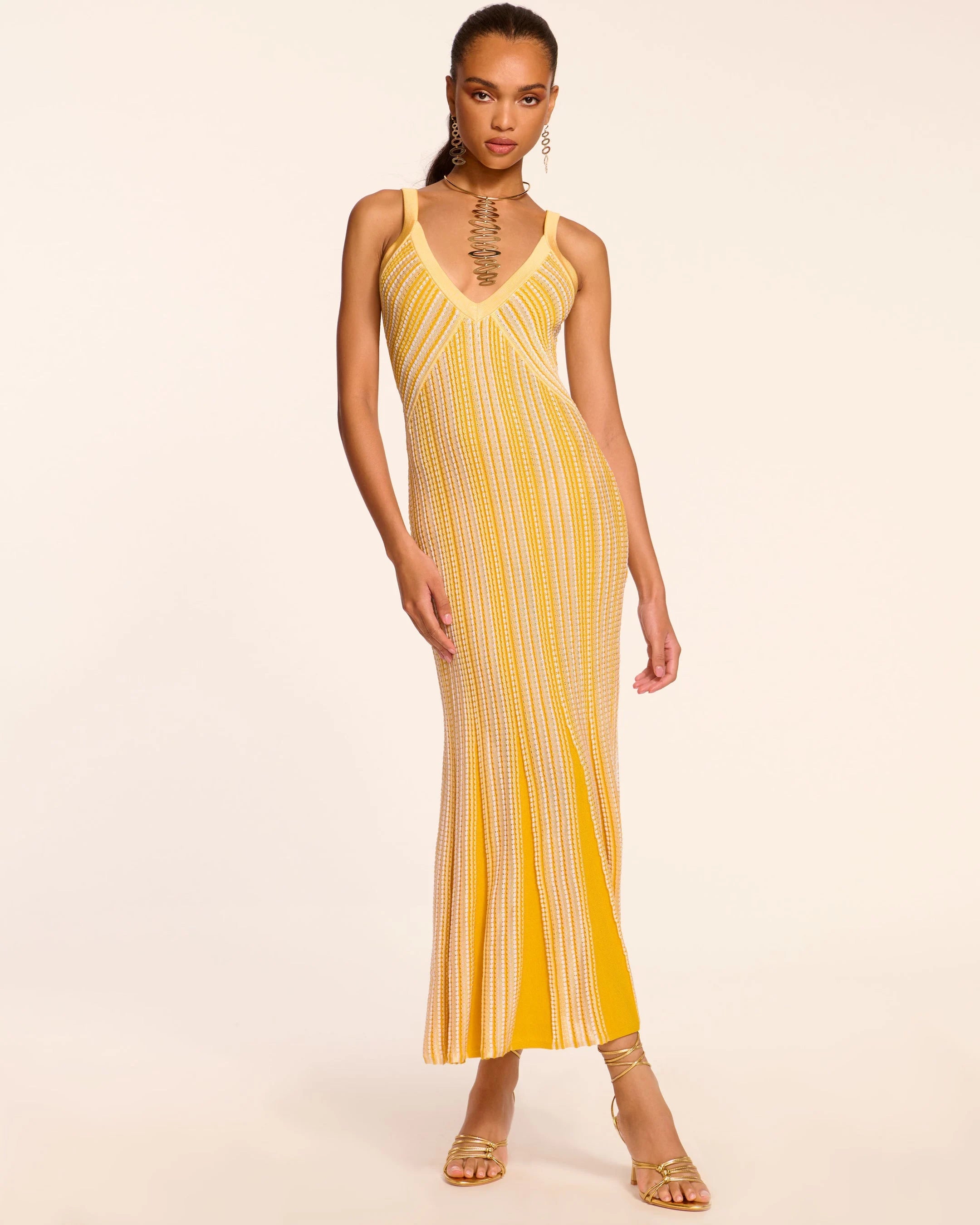 women's versatile dressesPaetyn Knit Maxi Dress - Daisy Yellow Stripe