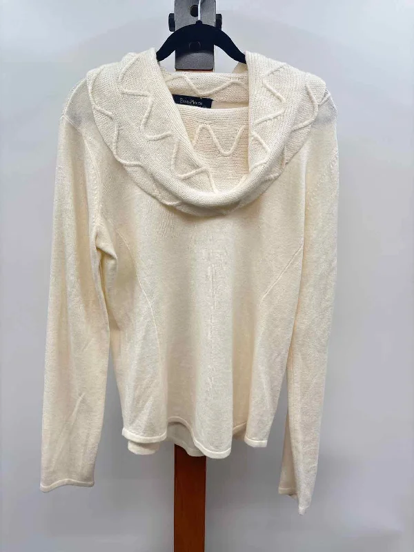 women's tops for fashion-conscious professionalsEvan-Picone Women's Size L Cream Wavy Sweater