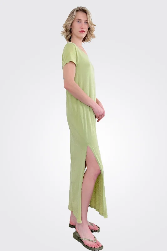 Trumpet DressShirt Maxi Dress - Olive