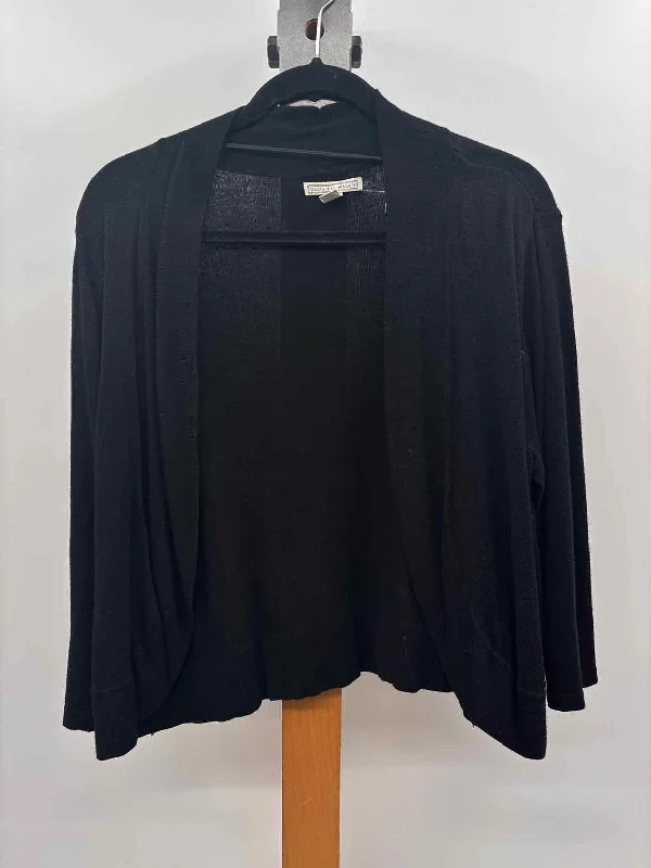 elegant women's topsDana Buchman Women's Size XL Black Solid Cardigan