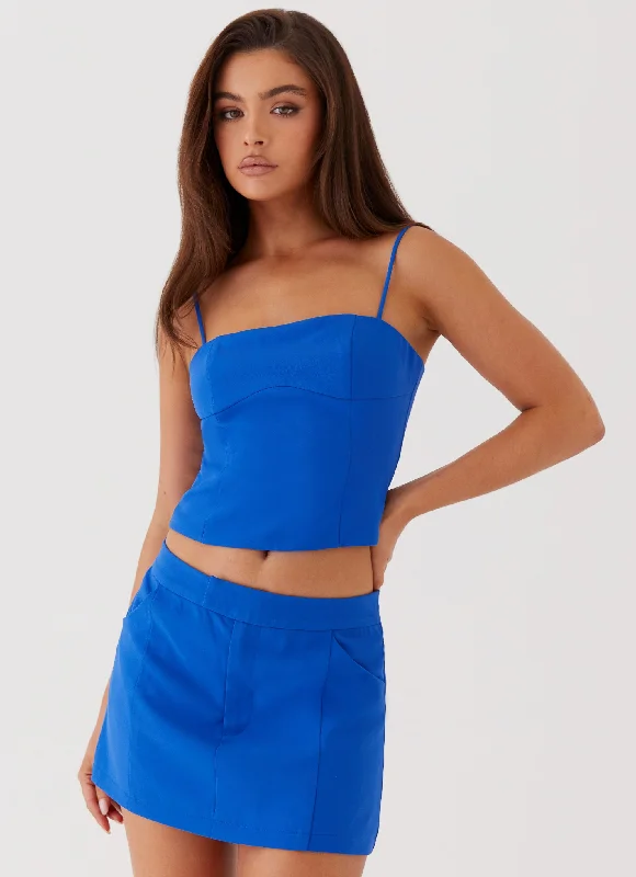 Eliana Crop Top - Cobalt