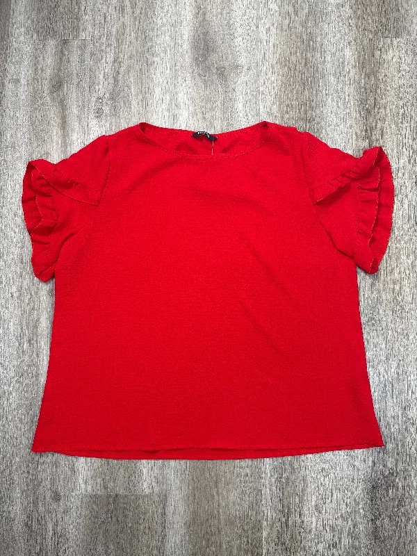 women's tops for everyday eleganceBlouse Short Sleeve By Fashion In Red, Size: Xl