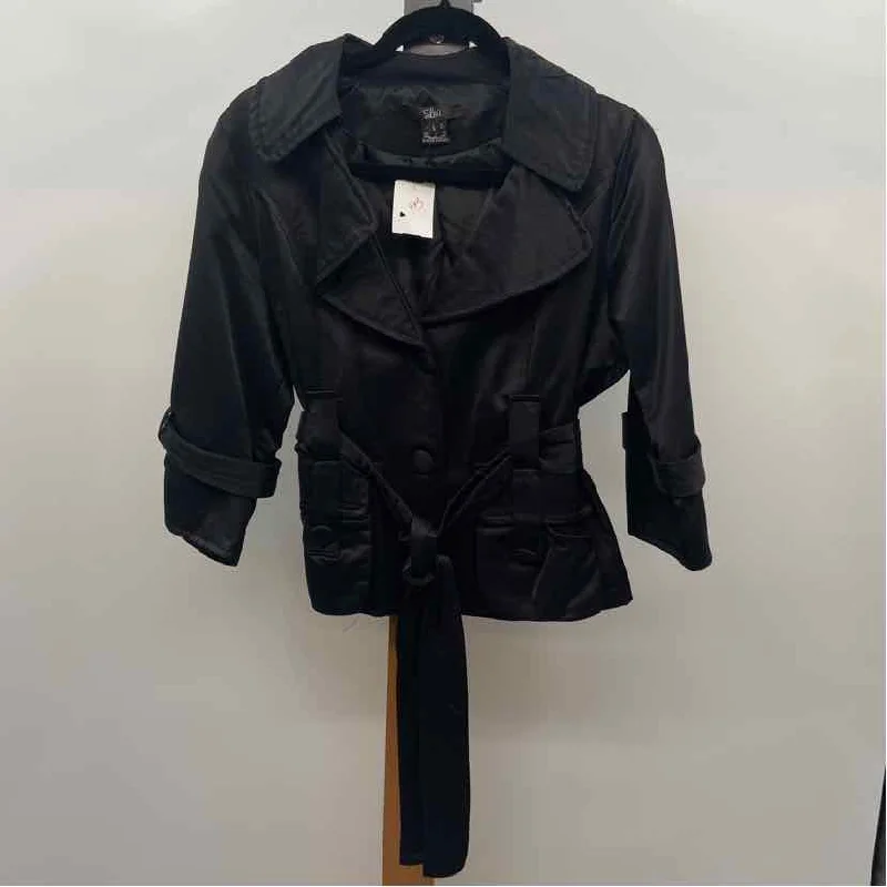 women's stylish topsLuii Women's Size S Black Solid Jacket