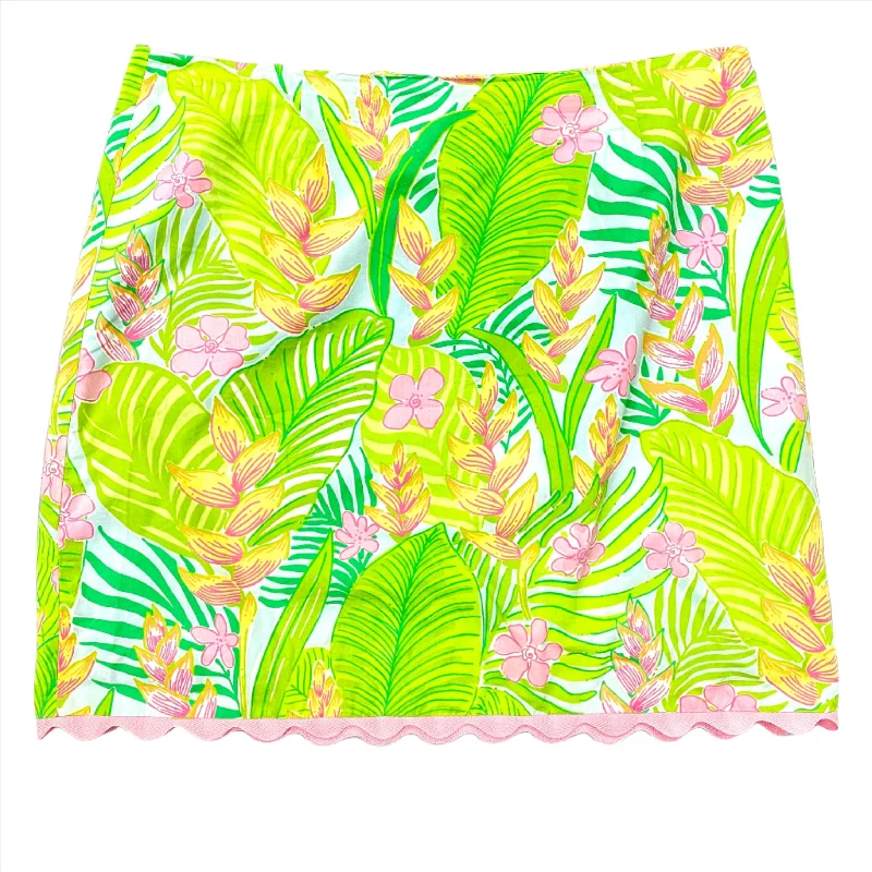 women's breathable cocktail skirtsBlue & Green Skirt Designer Lilly Pulitzer, Size 16