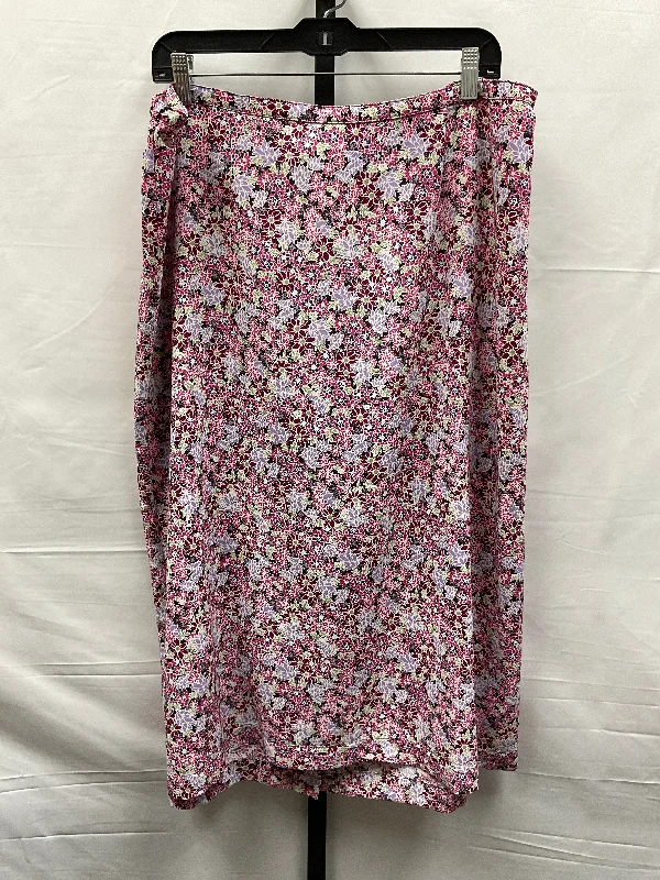 women's cool work skirtsFloral Print Skirt Midi Cj Banks, Size 1x