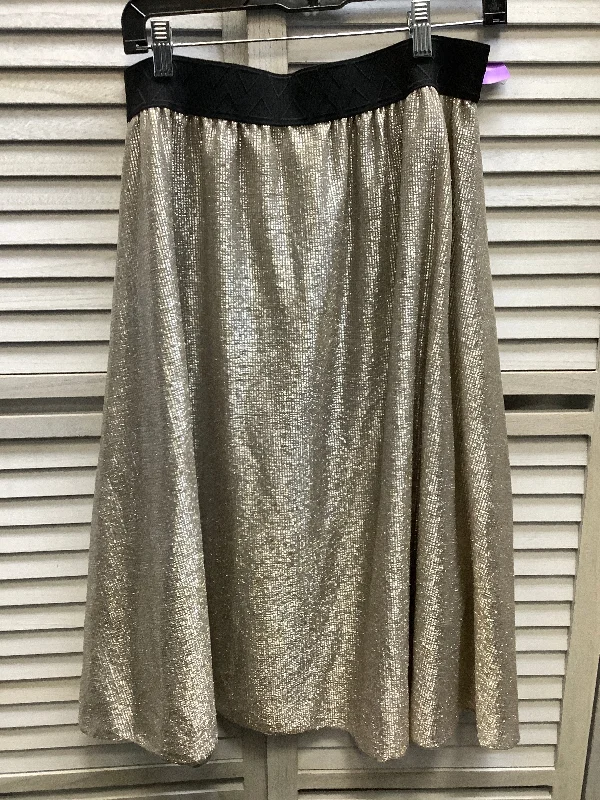 women's leather skirtsGold Skirt Midi Lularoe, Size M