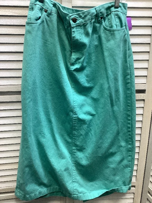 women's cotton skirtsGreen Denim Skirt Maxi Jessica London, Size 12