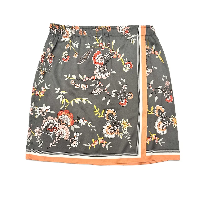 women's moisture-wicking formal skirtsGrey & Orange Skirt Midi By Loft, Size: Xl