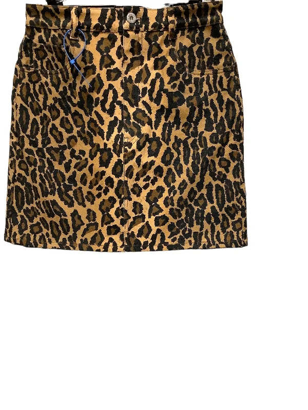 women's polyester skirtsLeopard Print Skirt Luxury Designer Miu Miu, Size 2