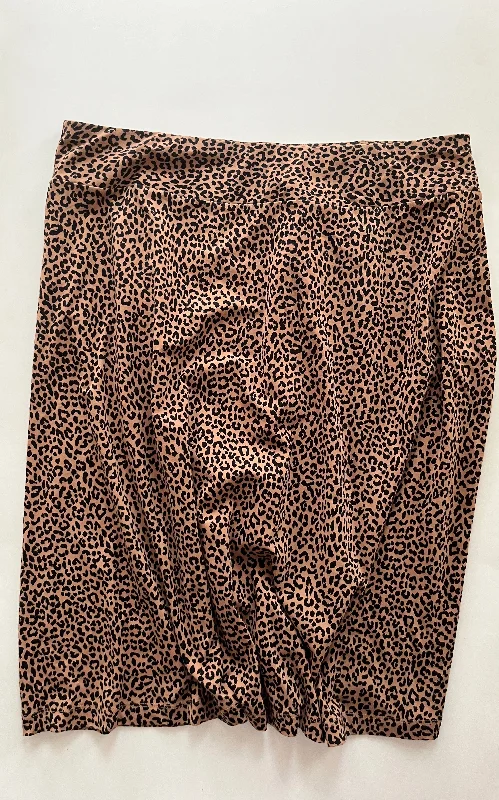 women's lace-up skirtsLeopard Print Skirt Midi Lands End, Size Xl