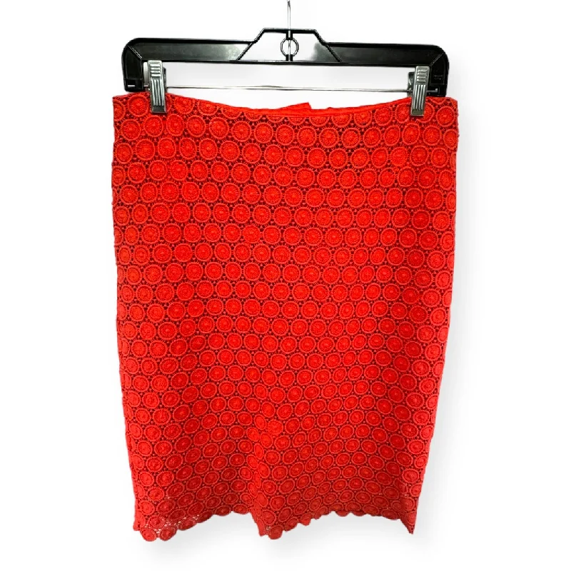 women's stretch skirtsRed Skirt Midi Cynthia Rowley, Size 4