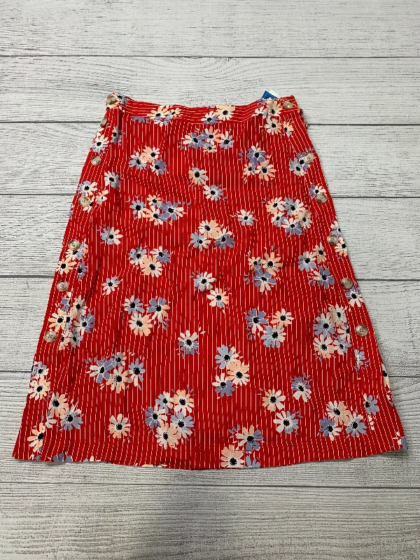 women's lightweight evening skirtsRed Skirt Midi Madewell, Size 4