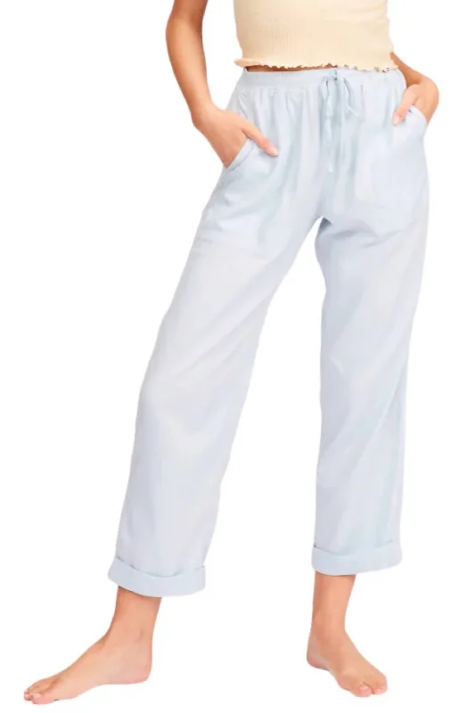 women's chic pantsBeachy Knee Pants In Blue