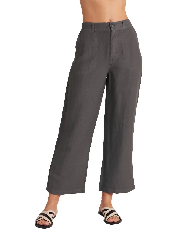 women's high-waisted pantsBlakely Utility Wide Leg Crop Pants In Charcoal Shadow