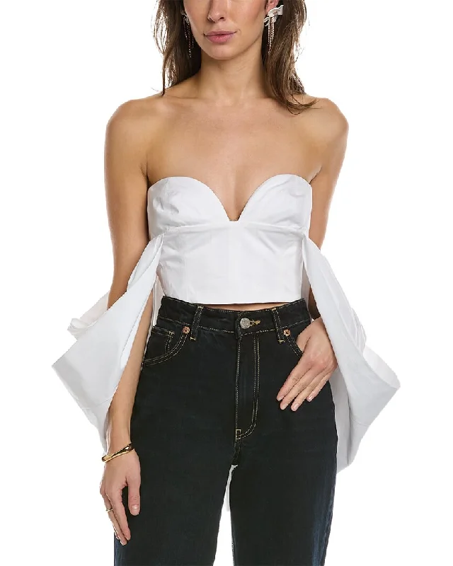 three-quarter sleeve women's topsCarolina Herrera Cropped Top