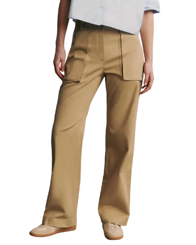 women's button-fly pantsIsa Cargo Pants In Khaki