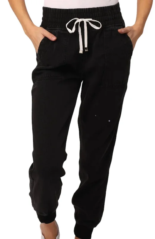 women's party pantsJacey Super High Rise Cropped Jogger In Black