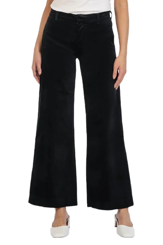 women's casual pantsMeg High Rise Velveteen Trouser In Black