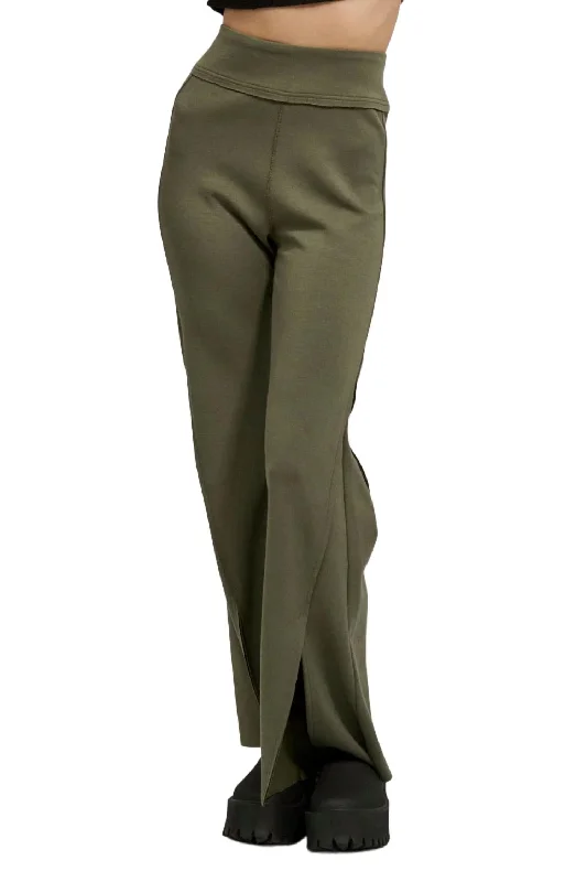 women's thermal pantsReady Or Not Flare Pant In Muted Green