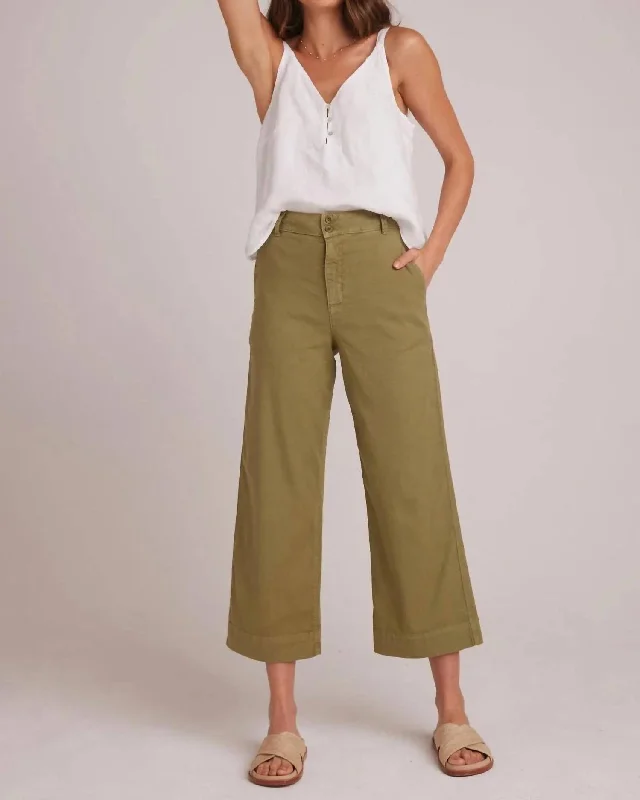 women's waterproof pantsSaige Linen Wide Leg Crop Pants In Tropical Olive