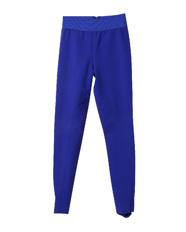 women's straight-leg pantsStella McCartney High Waisted Stretch Skinny Pants in Blue Cotton