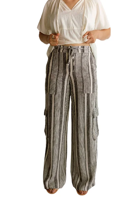 women's solid-color pantsSunset Linen Pants In Striped