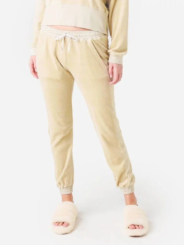 women's patterned pantsVelour Jogger Pant In Vetiver