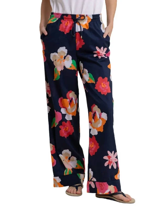 women's cotton pantsWomen's Alain Garden Splendor Pants In Blue Floral