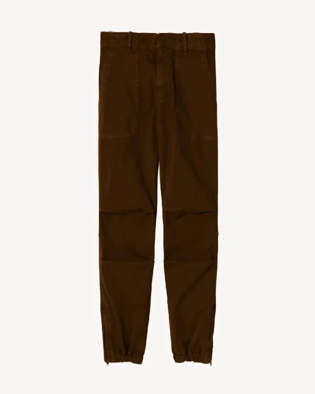 women's wide-leg pantsWomen's Cropped Military Pants In Coffee