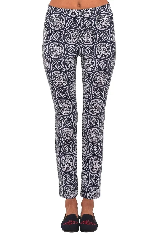 women's patterned pantsWomen's Pull On Pants In Navy