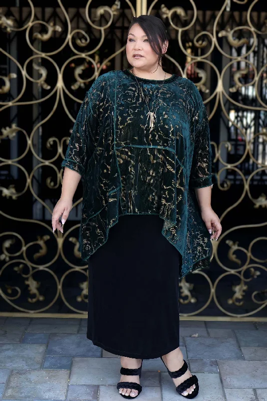 plus-size women's topsSterling Teal And Gold Whisper Top