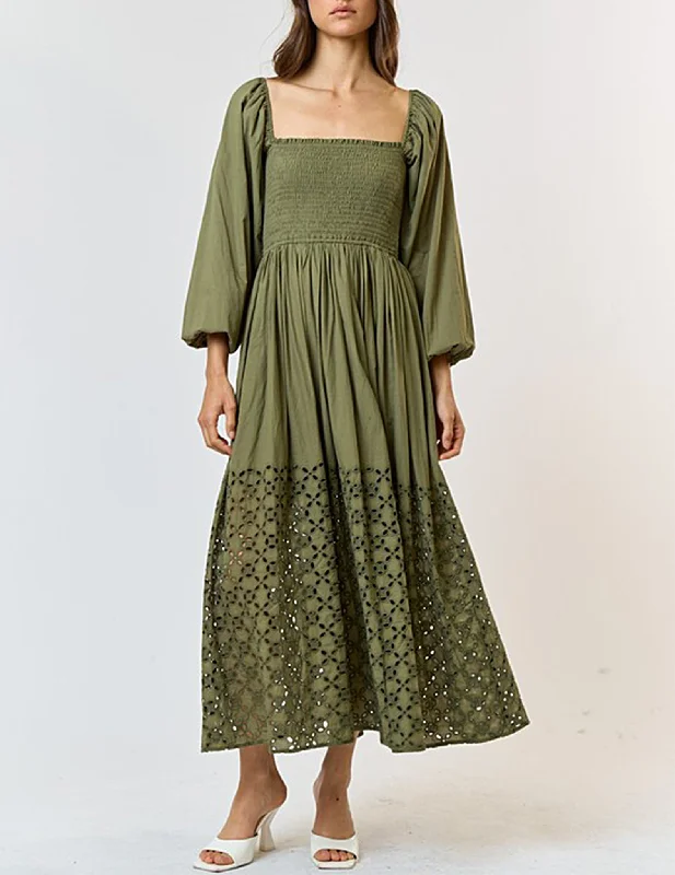 women's flowy dressesMaine Deep Sage Eyelet Dress