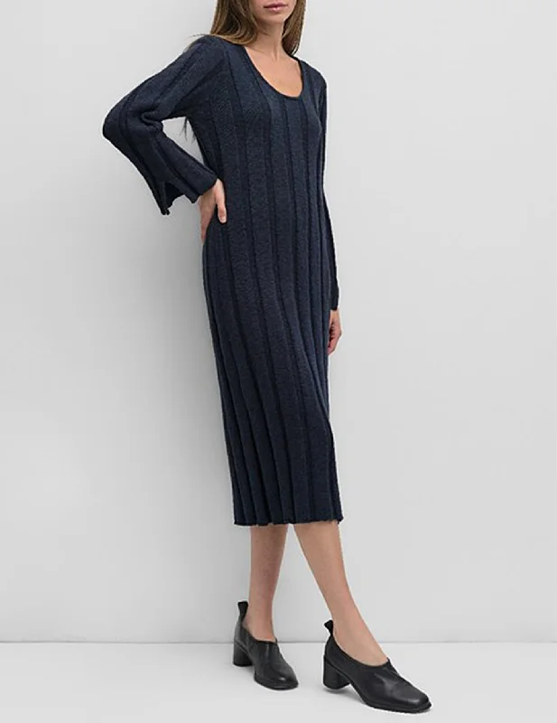 women's chiffon dressesMarley Navy Rib Knit Sweater Dress