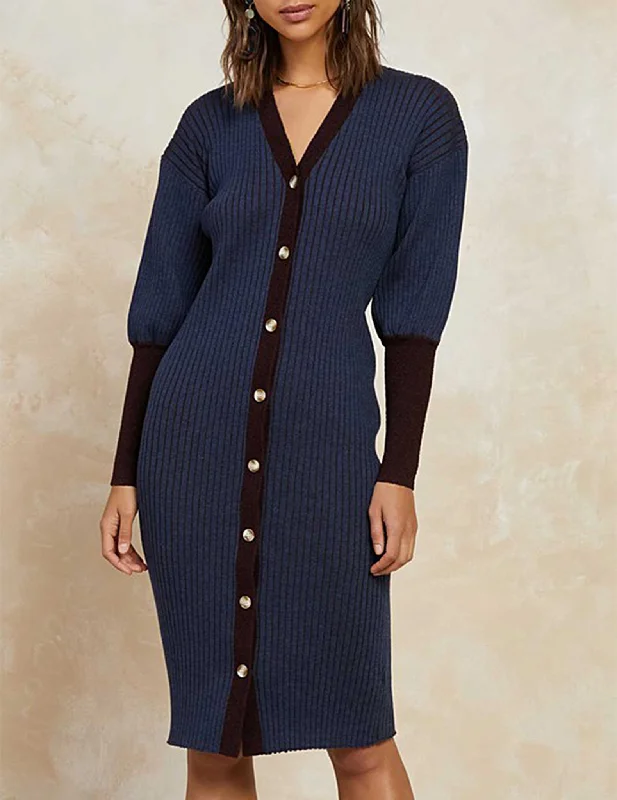 Plus-Size DressWynter Long Sleeve Rib Knit Dress