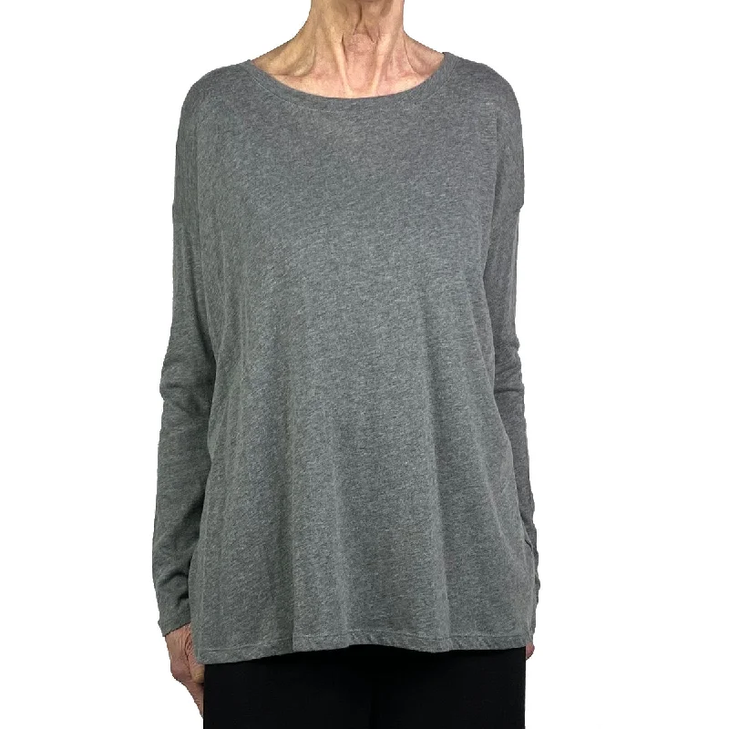 plus-size women's topsCOTTON/CASHMERE CREWNECK T-SHIRT