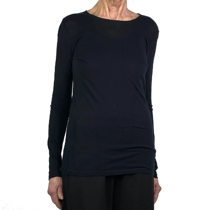 women's tops with sleeveless designsCOTTON/CASHMERE ROLLNECK T-SHIRT