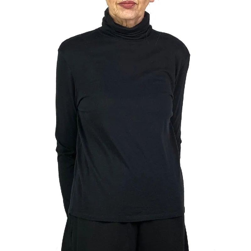 women's tops for wedding guest attireCOTTON/CASHMERE BOXY TURTLENECK T-SHIRT