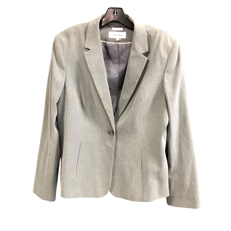 women's coats for winter weddingsBlazer By Calvin Klein In Grey, Size: 16