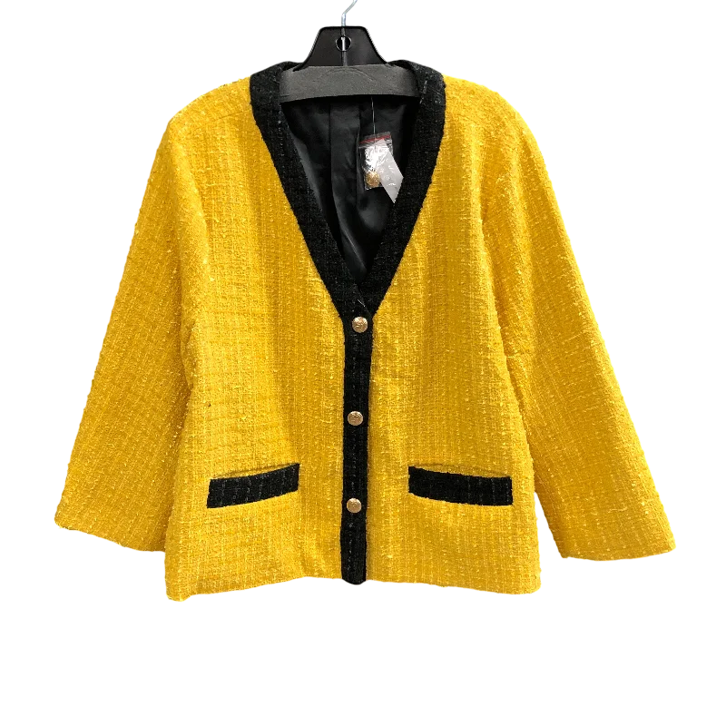 women's coats with removable fur liningsBlazer By New York And Co In Yellow, Size: 2x