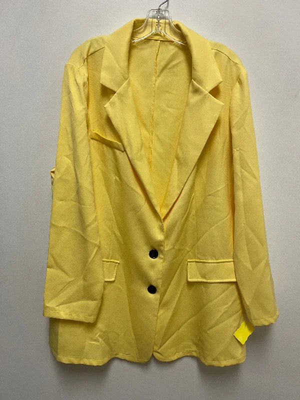 women's coats for boho-chic stylesBlazer By Shein In Yellow, Size: 2x